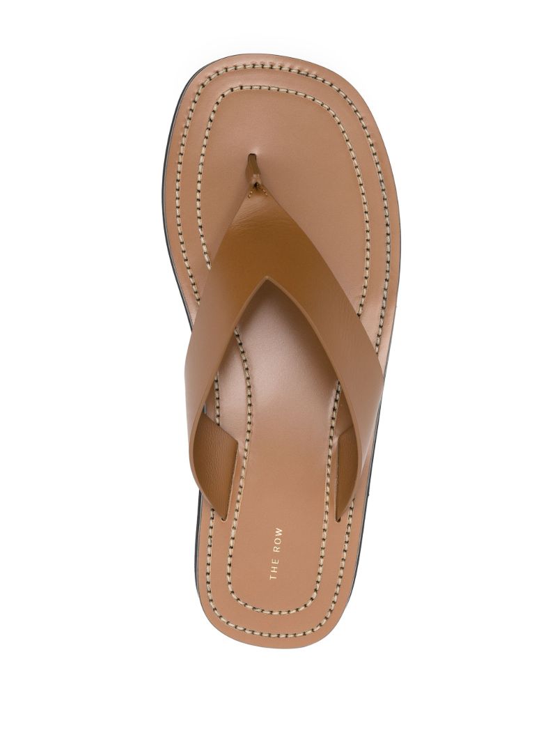 Brown Ginza Leather Platform Sandals