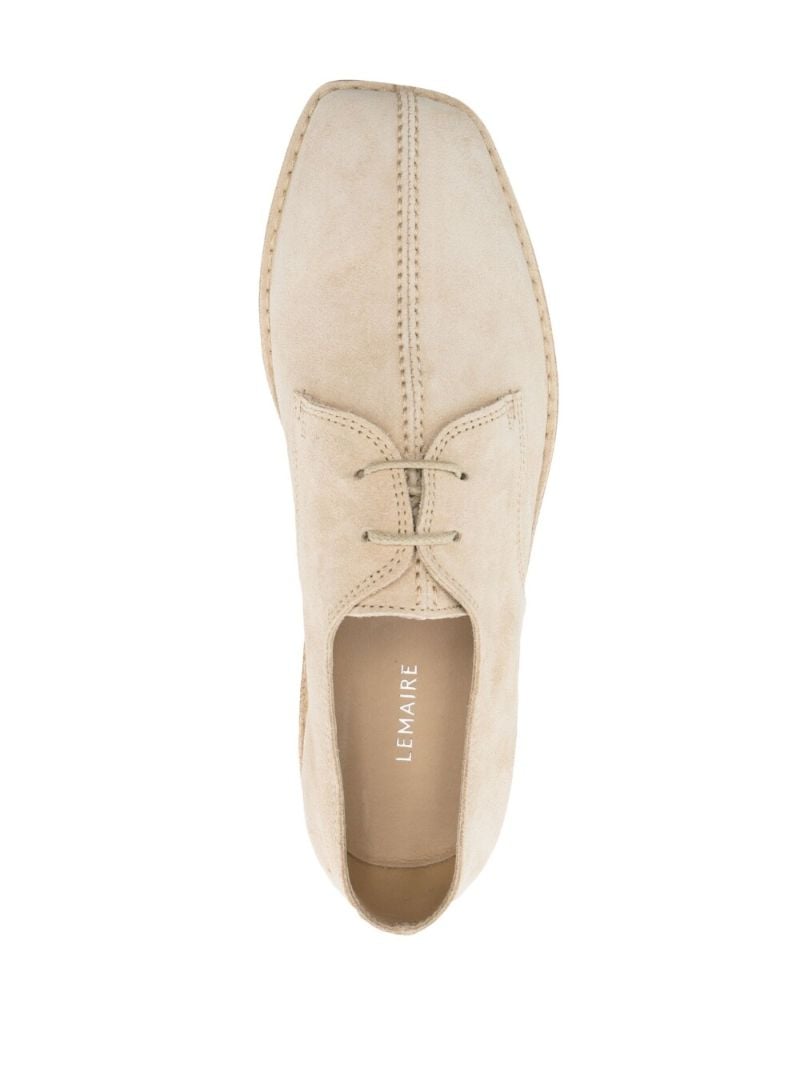 Neutral Suede Lace-up Shoes