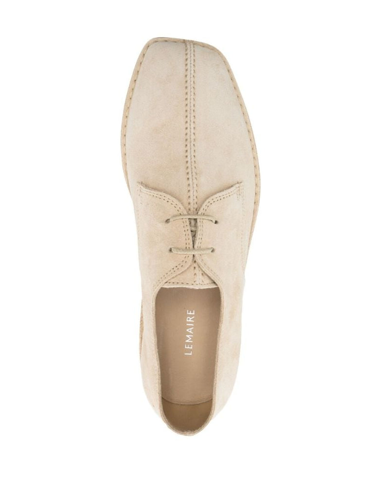 Neutral Suede Lace-up Shoes