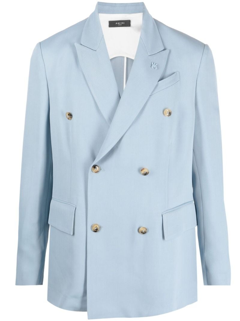 Blue Double-breasted Blazer