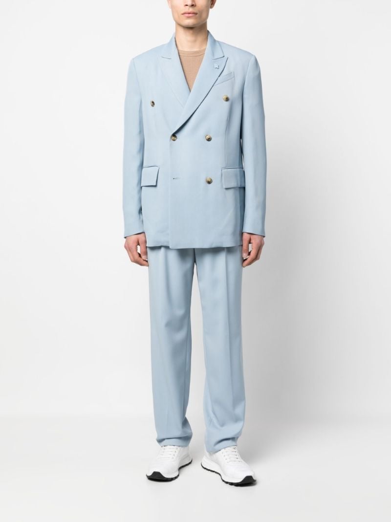 Blue Double-breasted Blazer