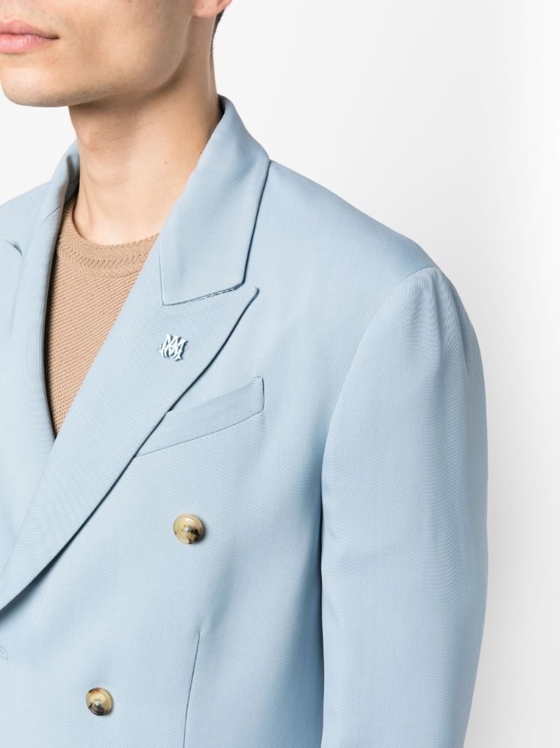 Blue Double-breasted Blazer