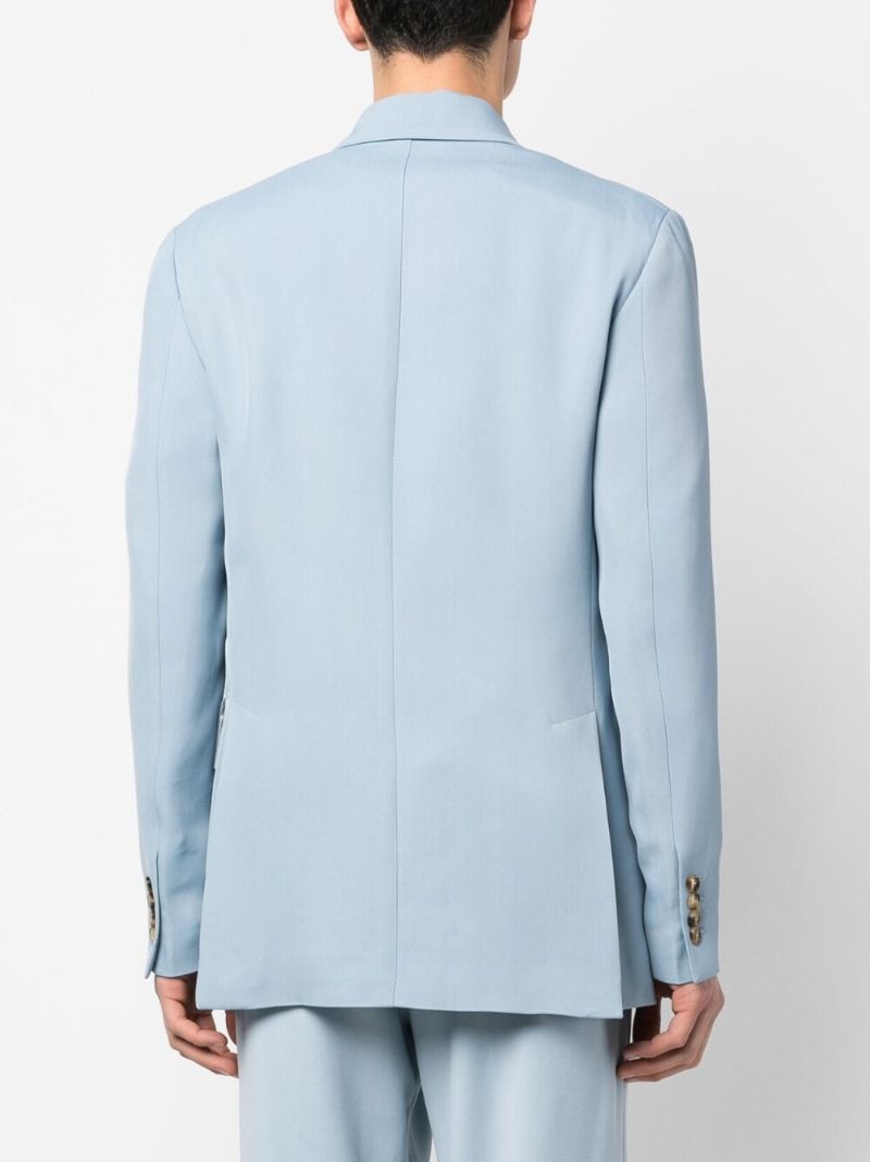 Blue Double-breasted Blazer
