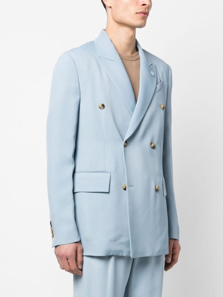 Blue Double-breasted Blazer