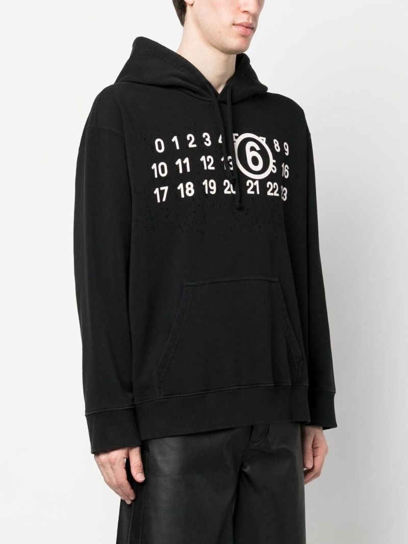 Black Numbers Logo Hoodie