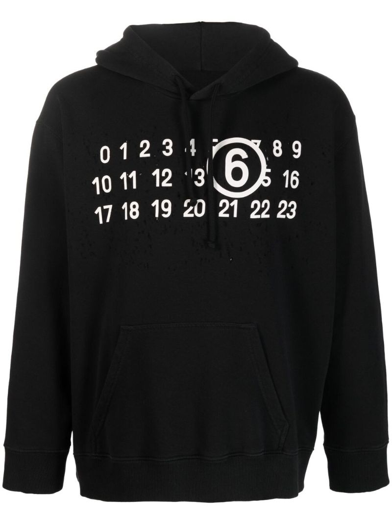 Black Numbers Logo Hoodie