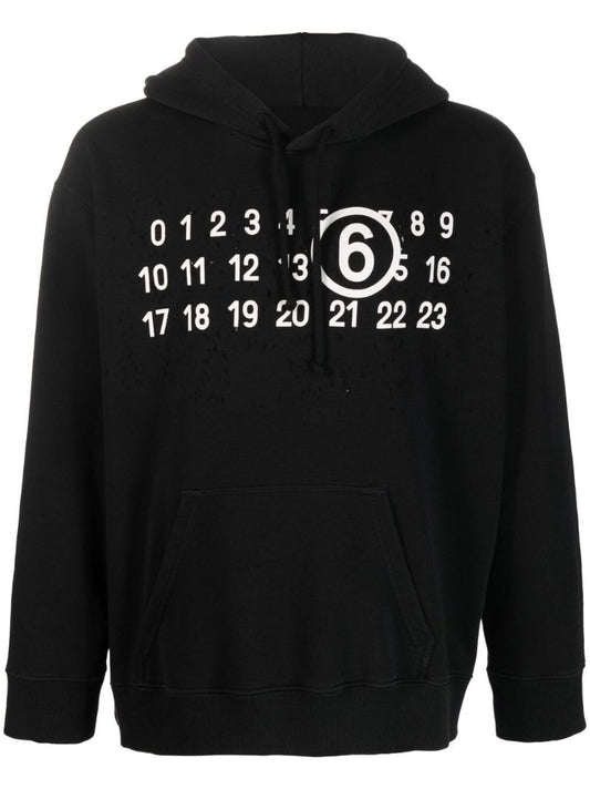 Black Numbers Logo Hoodie