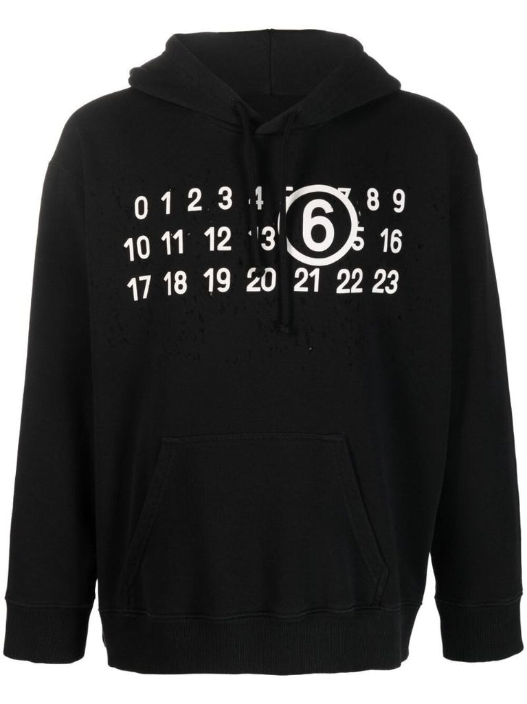 Black Numbers Logo Hoodie