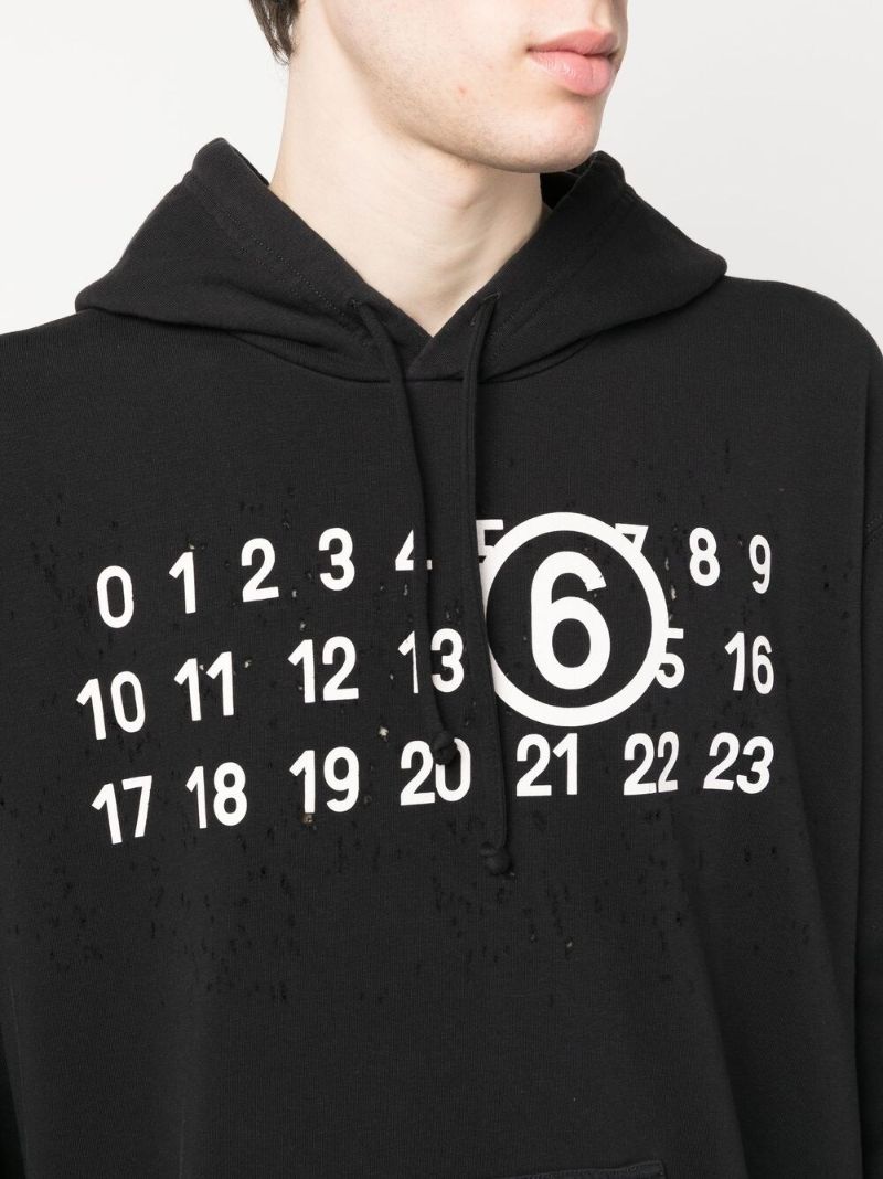 Black Numbers Logo Hoodie