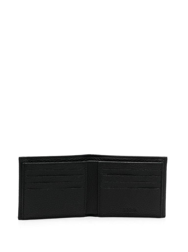 Black Pebbled Folded Wallet