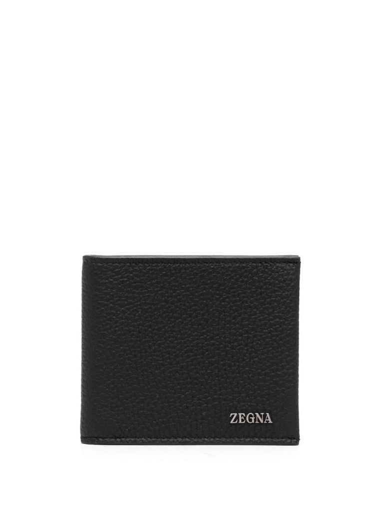 Black Pebbled Folded Wallet