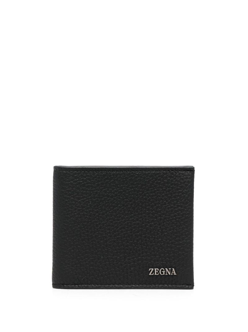 Black Pebbled Folded Wallet