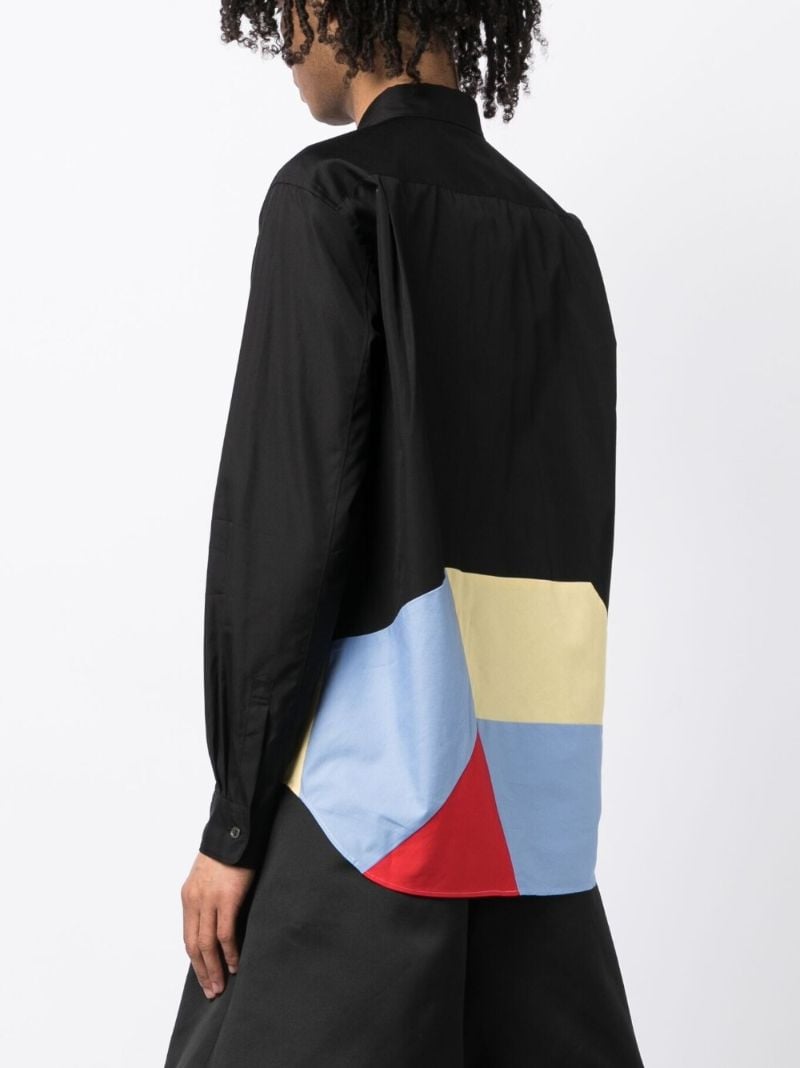 Black Colourblock Cotton Shirt