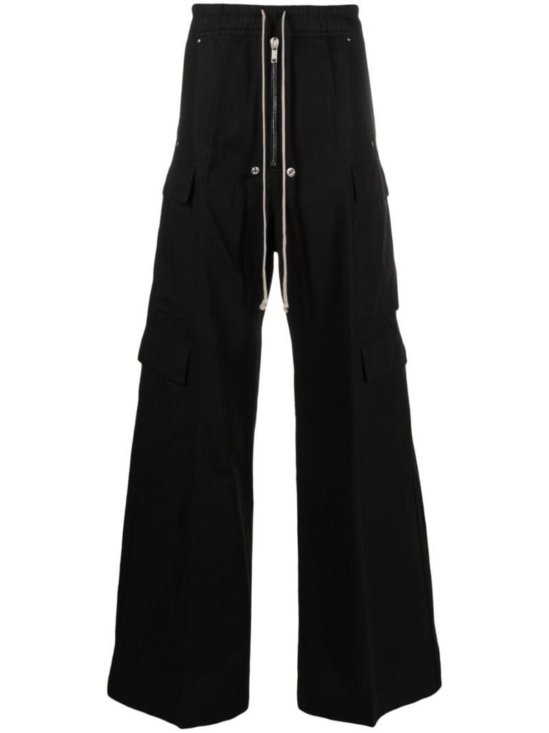 Black Drawstring Wide-leg Trousers