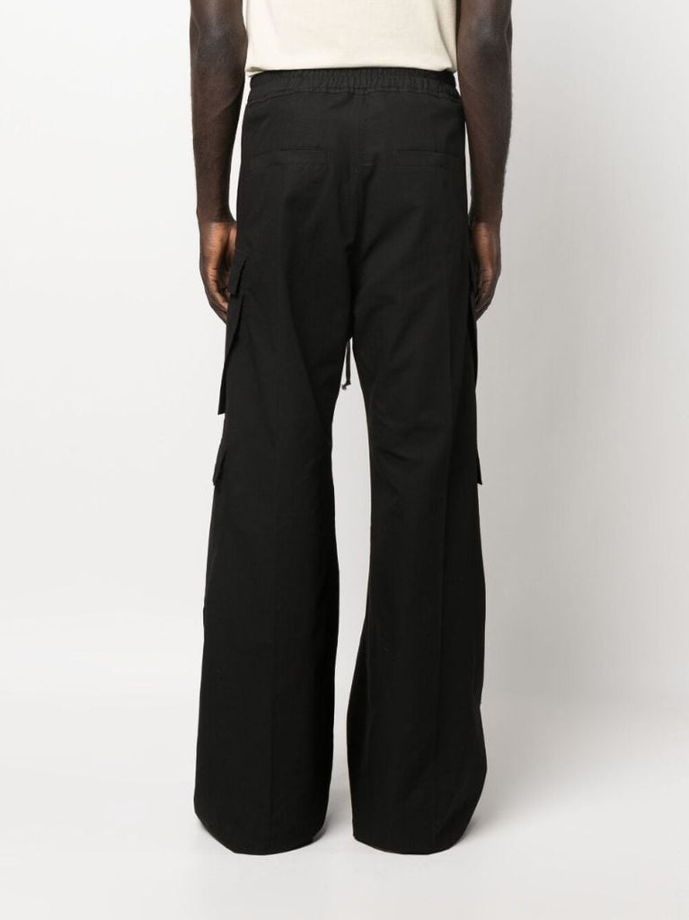 Black Drawstring Wide-leg Trousers