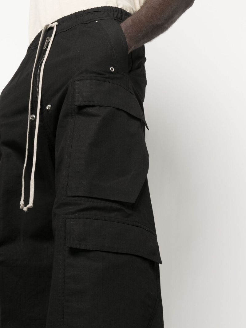 Black Drawstring Wide-leg Trousers