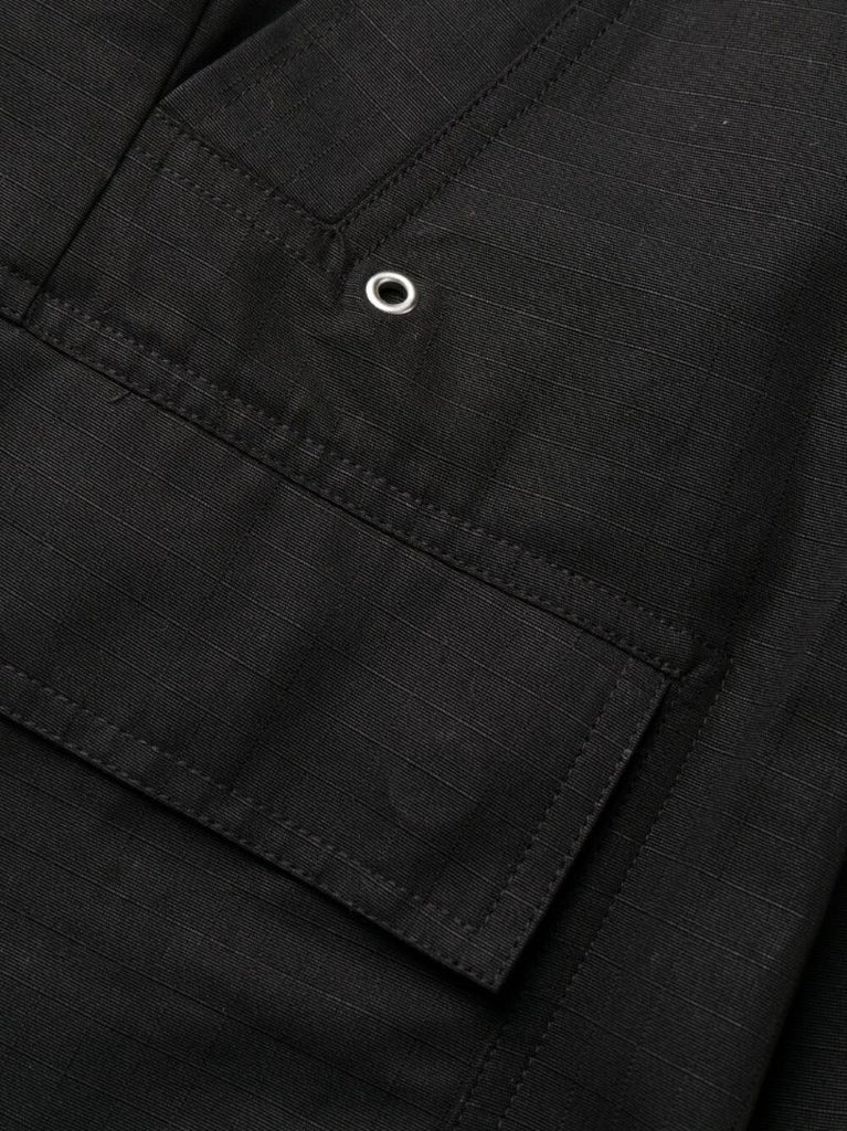 Black Drawstring Wide-leg Trousers