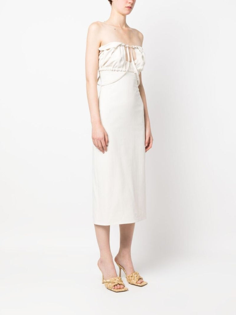 White La Robe Bikini Strapless Dress