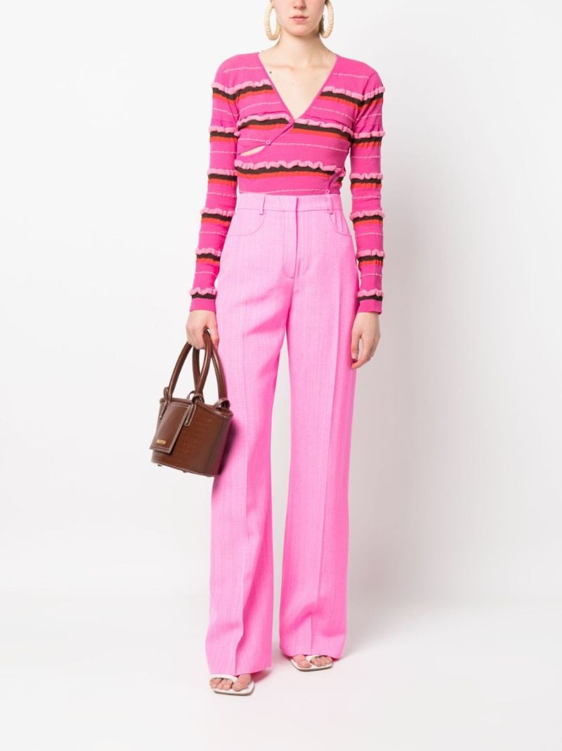 Pink Le Pantalon Sauge Flared Trousers