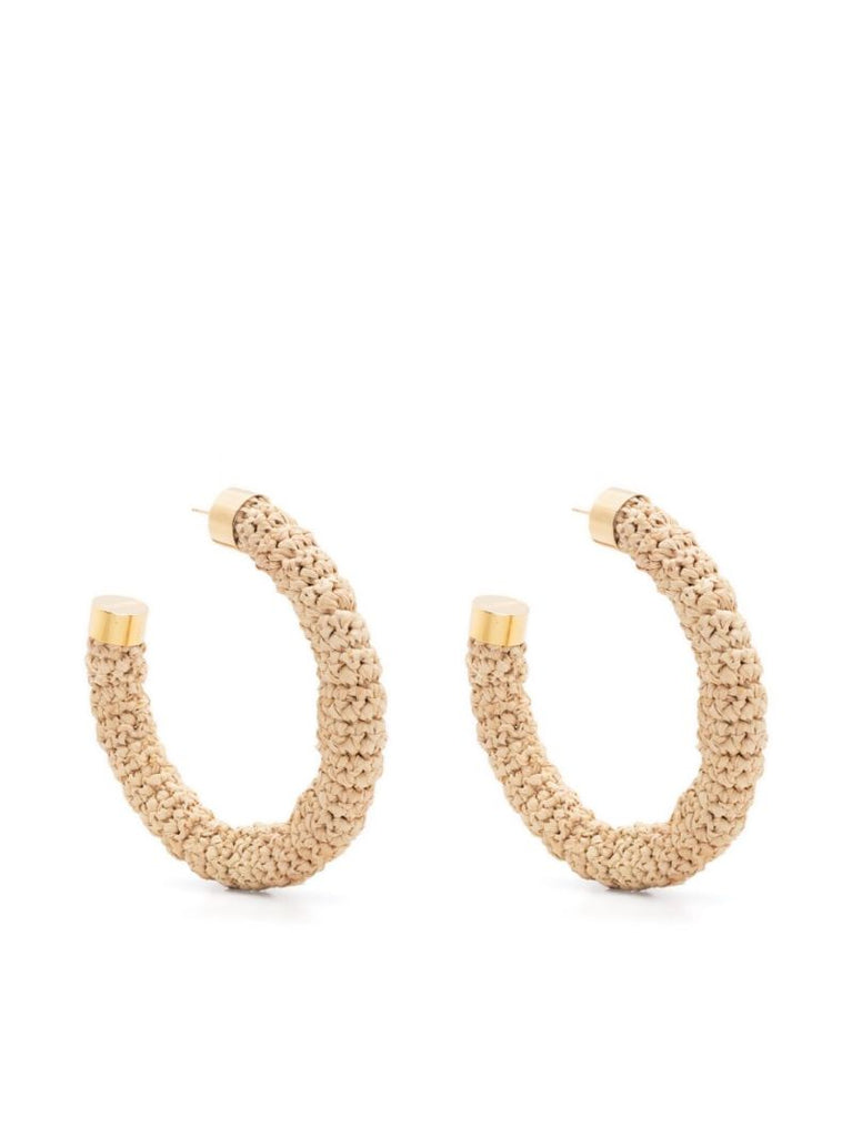 Gold-tone Les CrÃ_x0083_Â©oles Raphia Hoop Earrings