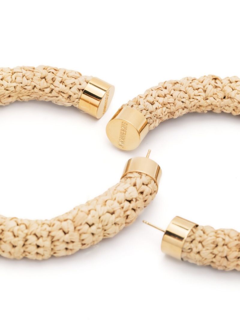 Gold-tone Les CrÃ_x0083_Â©oles Raphia Hoop Earrings