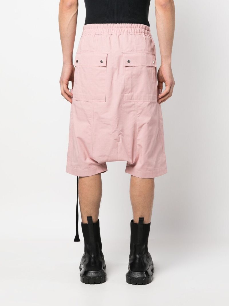 Pink Drop-crotch Utility Shorts