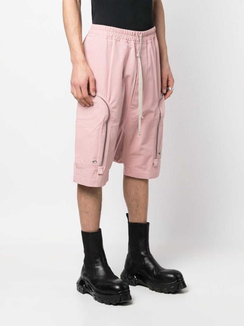 Pink Drop-crotch Utility Shorts