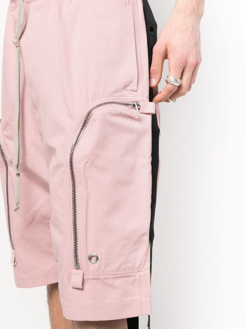 Pink Drop-crotch Utility Shorts