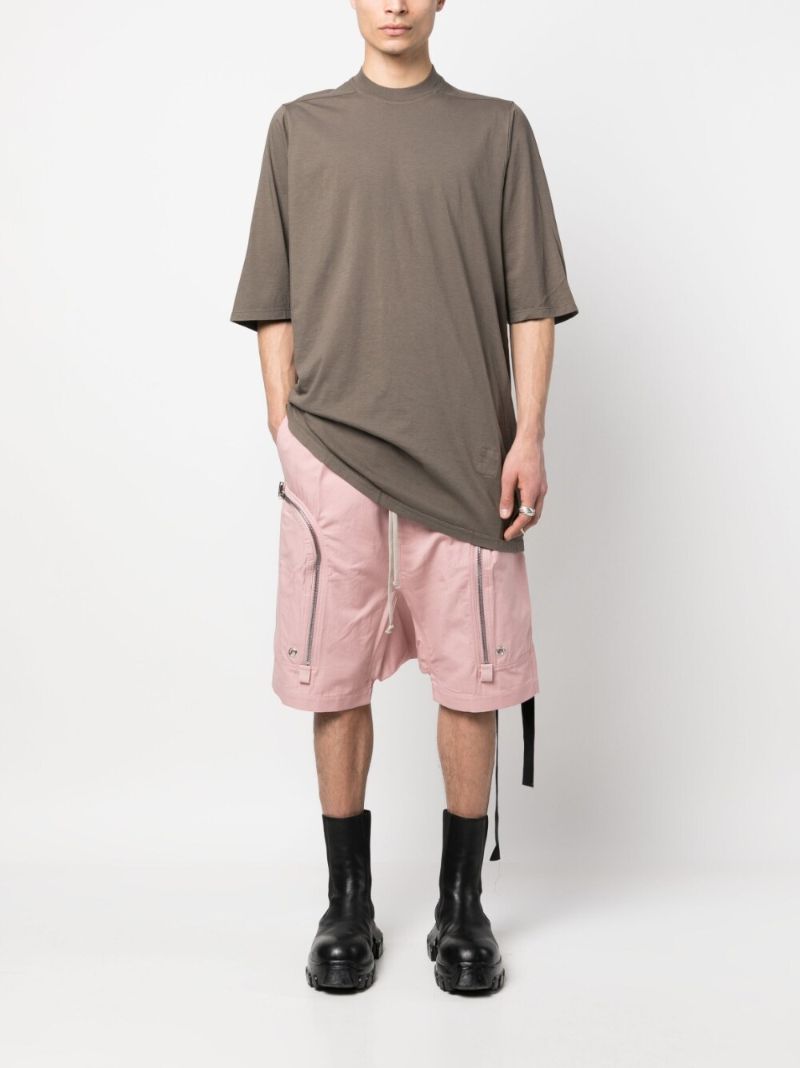 Pink Drop-crotch Utility Shorts