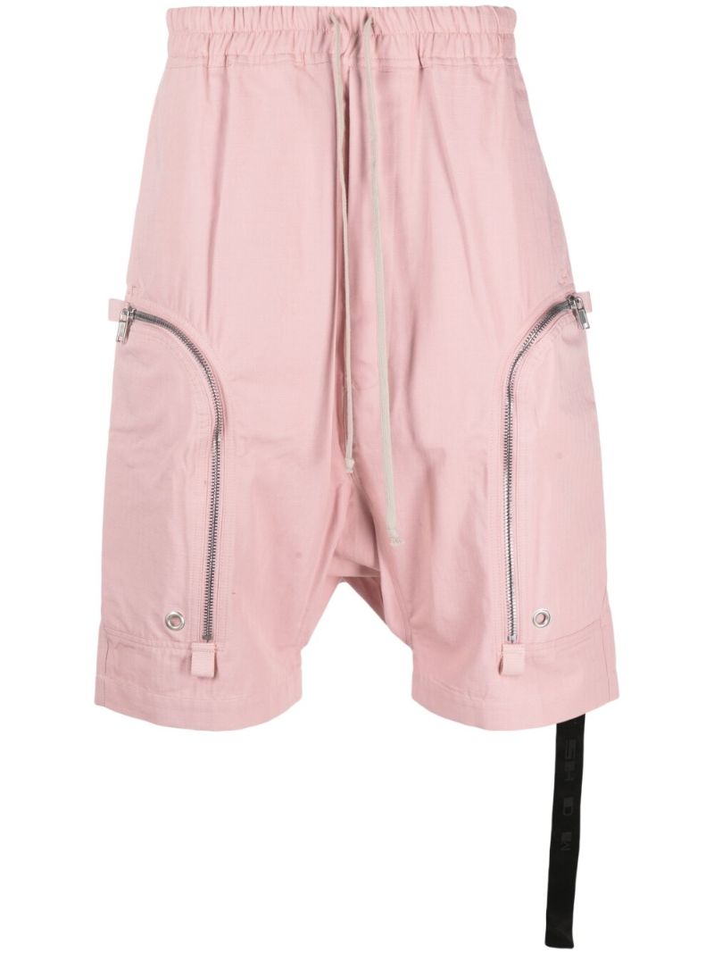 Pink Drop-crotch Utility Shorts