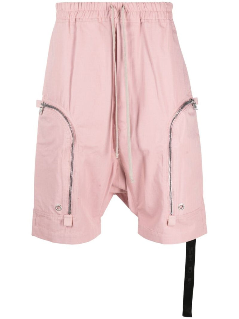 Pink Drop-crotch Utility Shorts