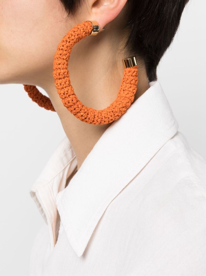 Gold-tone Les CrÃ_x0083_Â©oles Raphia Hoop Earrings