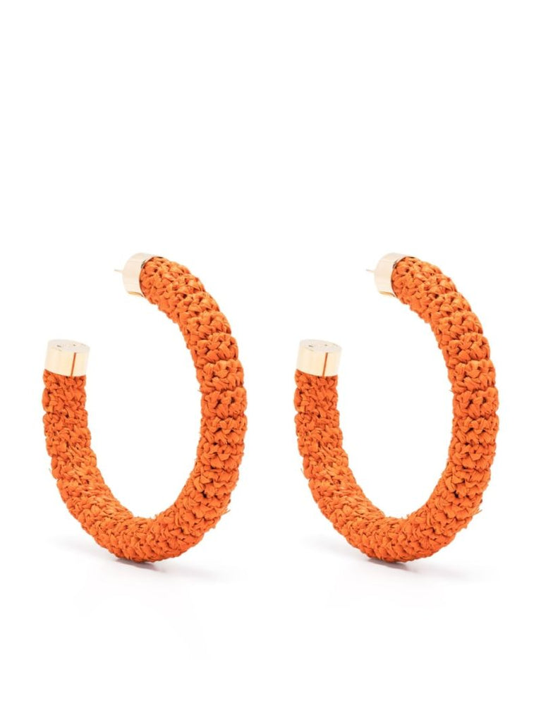 Gold-tone Les CrÃ_x0083_Â©oles Raphia Hoop Earrings