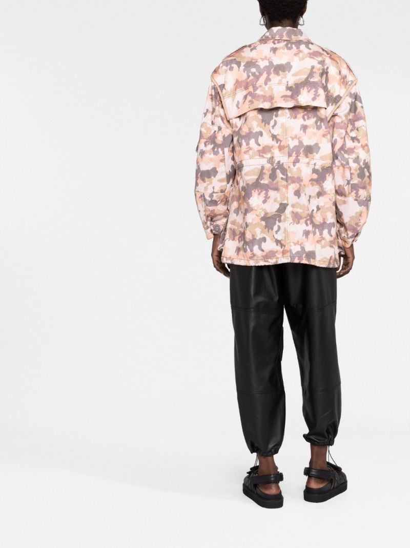 Brown Elize Camouflage Print Puffer Jacket