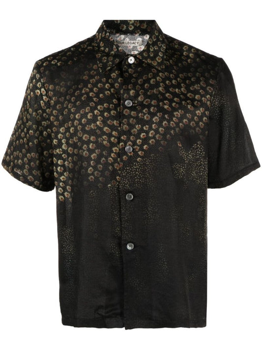 Black Floral Print Box Shirt