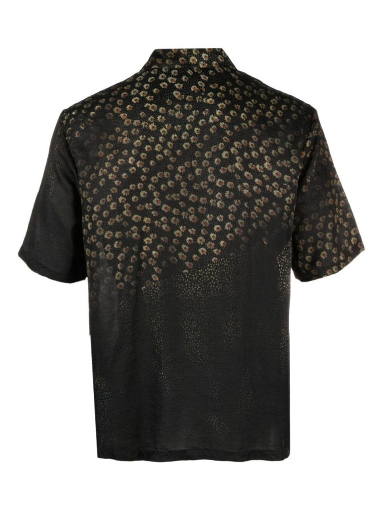Black Floral Print Box Shirt