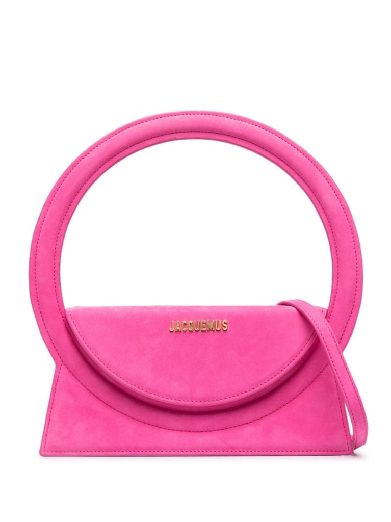 Pink Le Sac Rond Leather Top Handle Bag