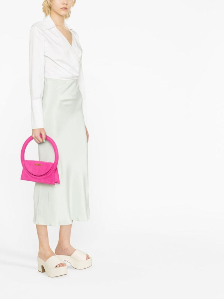Pink Le Sac Rond Leather Top Handle Bag