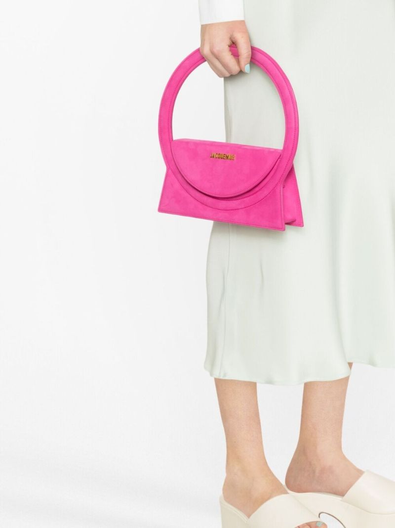 Pink Le Sac Rond Leather Top Handle Bag