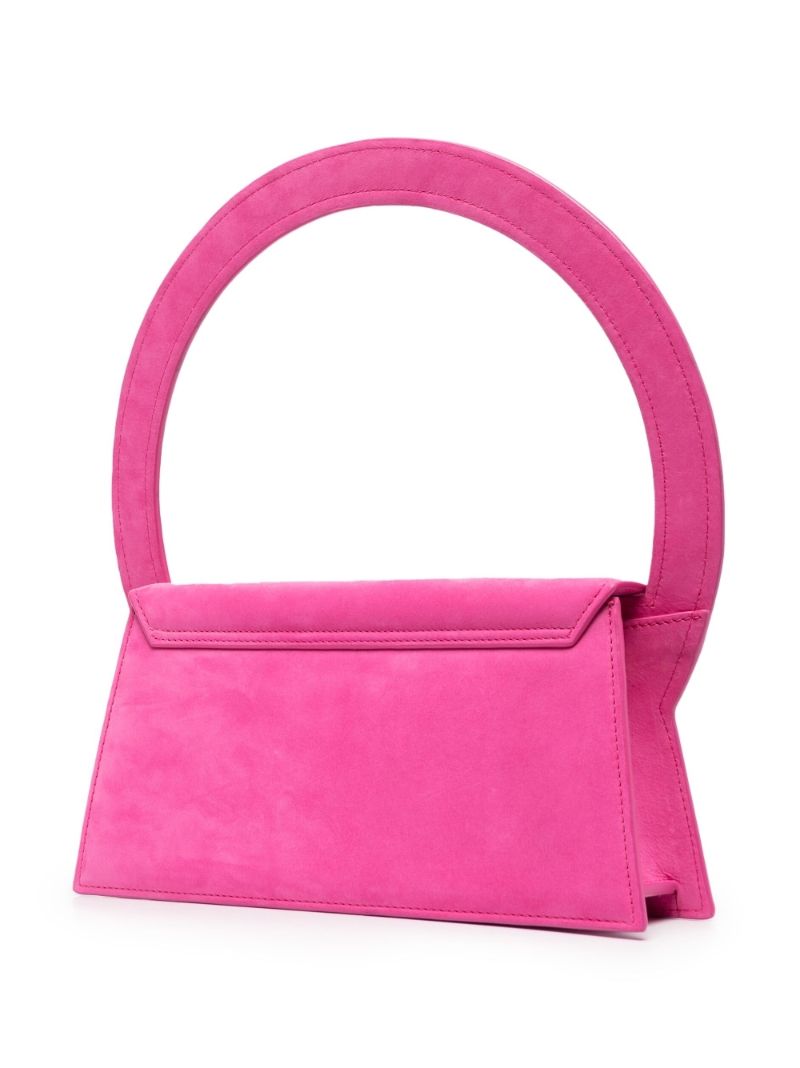 Pink Le Sac Rond Leather Top Handle Bag
