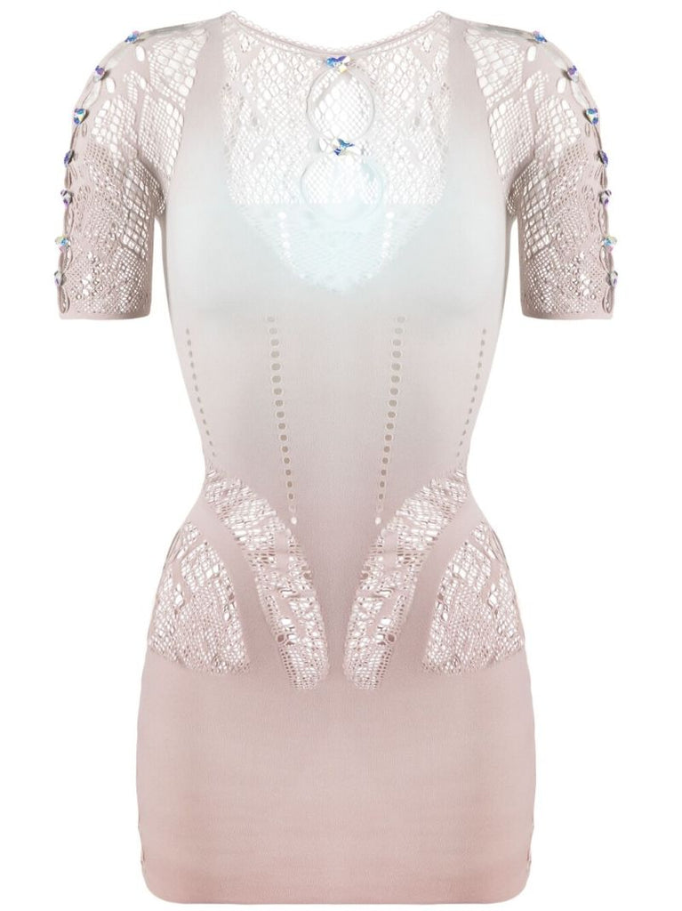 Beige Stella Lace Mini Dress
