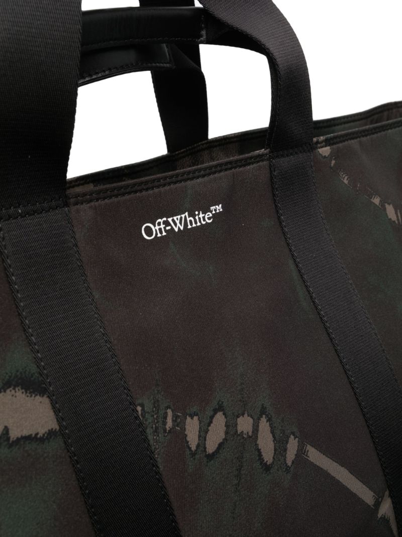 Black Logo Print Tote Bag