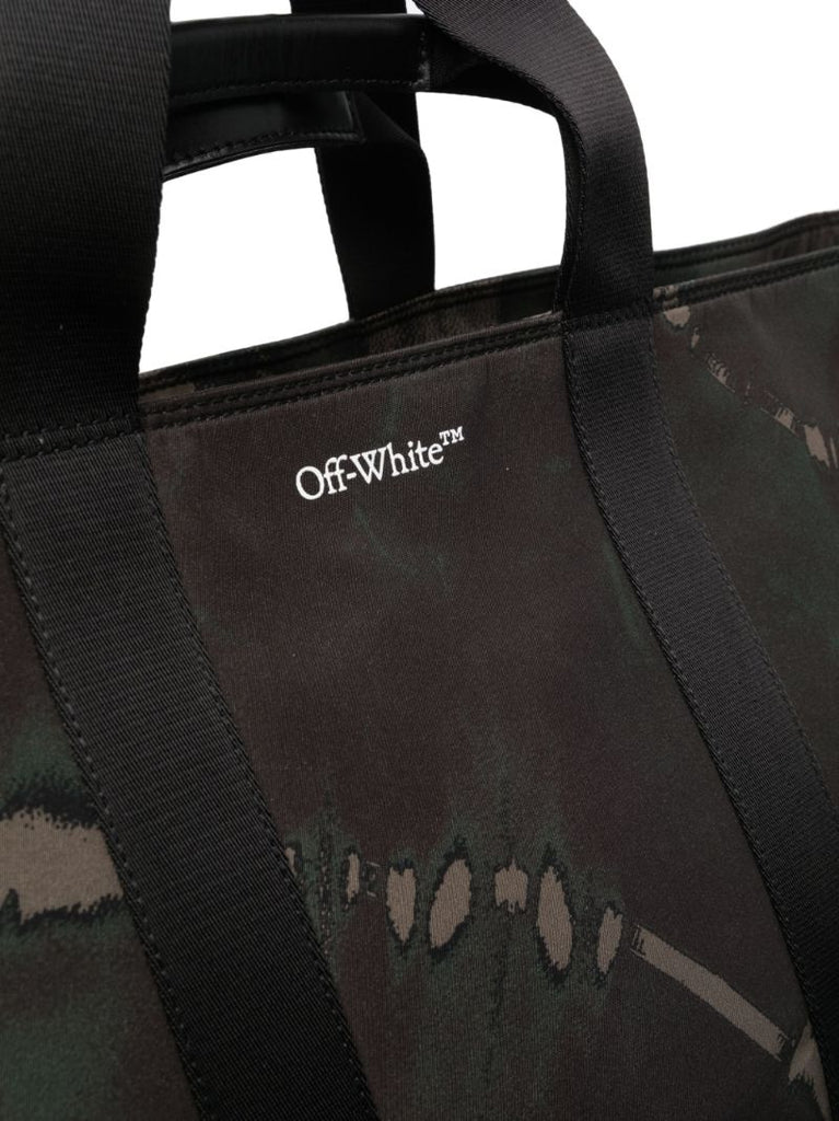 Black Logo Print Tote Bag