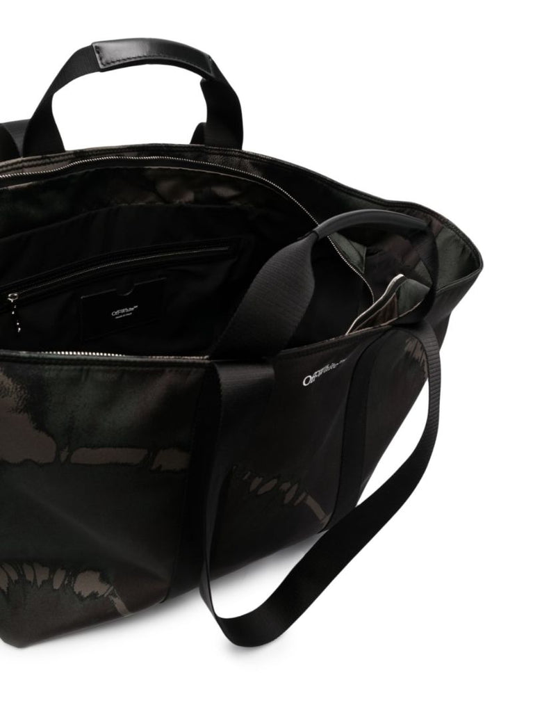 Black Logo Print Tote Bag