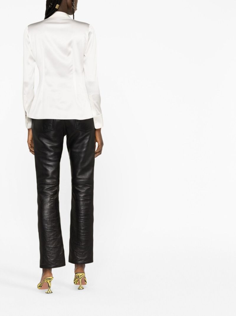 White Long Sleeve Silk Shirt