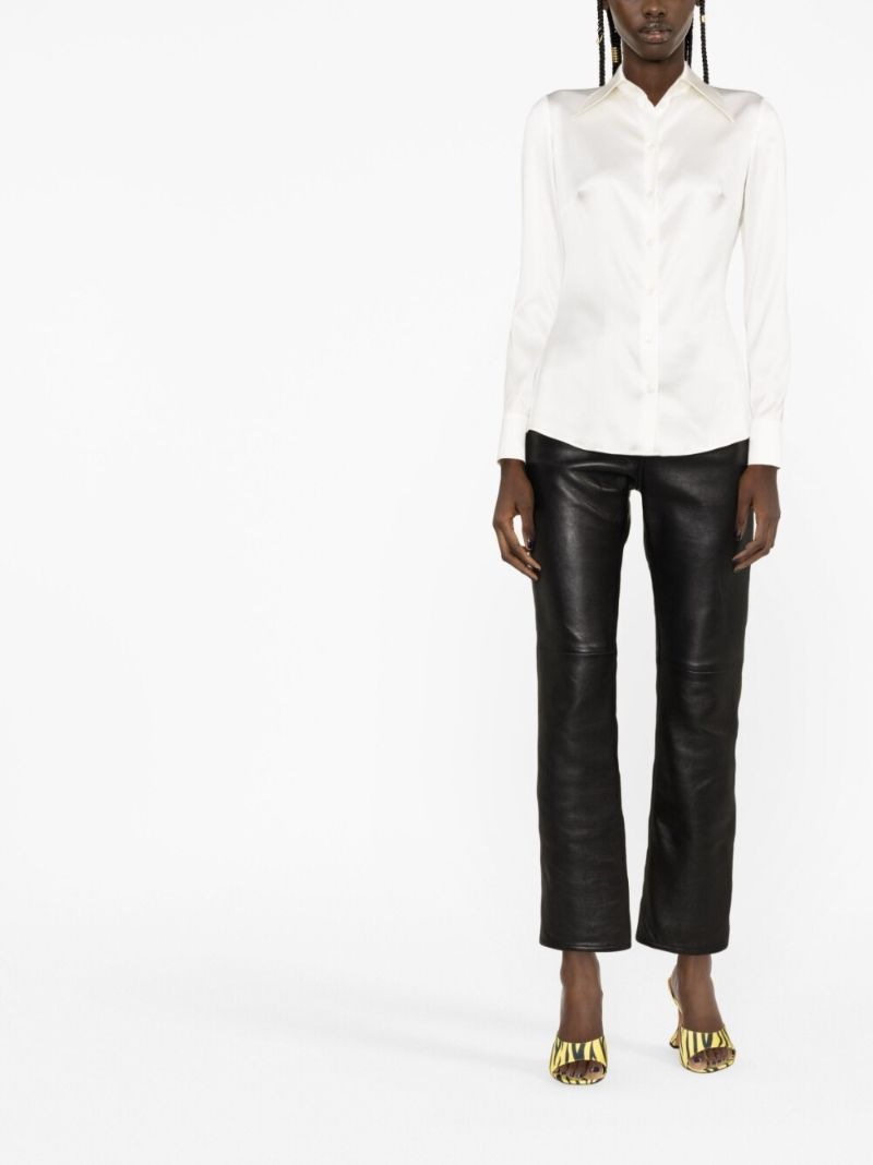 White Long Sleeve Silk Shirt