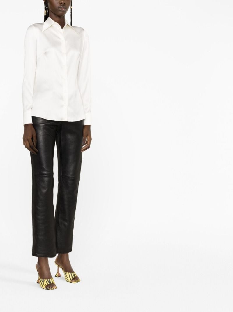 White Long Sleeve Silk Shirt