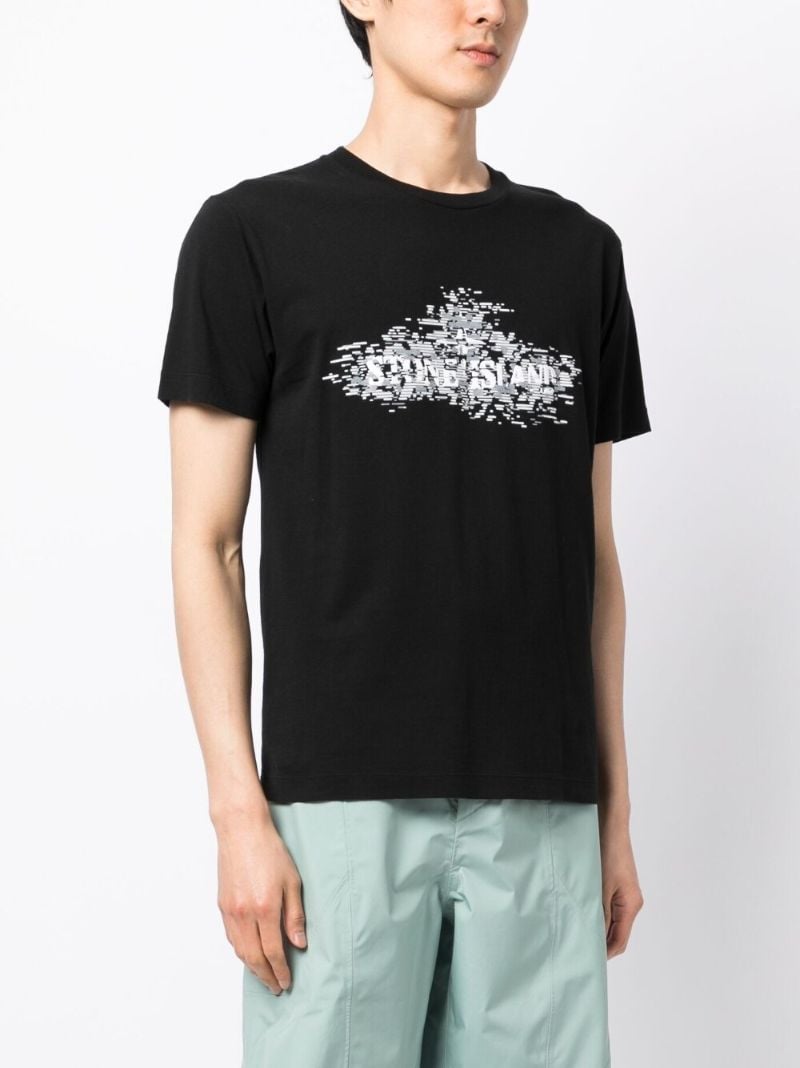 Black Cotton Institutional Two Print T-shirt
