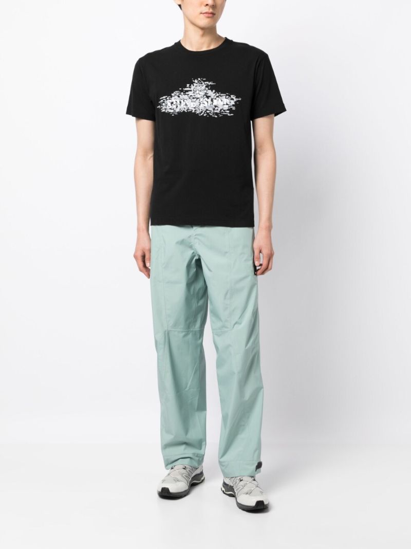 Black Cotton Institutional Two Print T-shirt