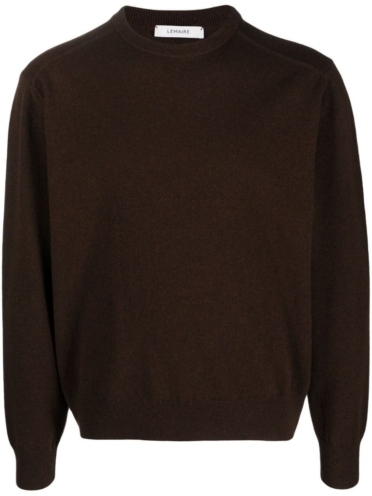Brown Wool Crew-neck Sweater